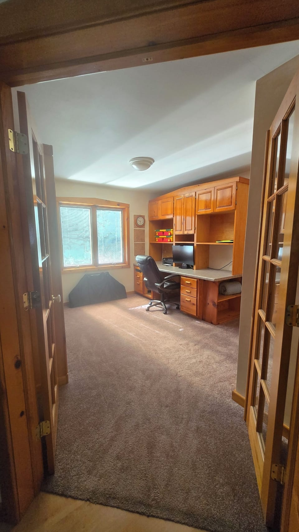 Dedicated office with French doors