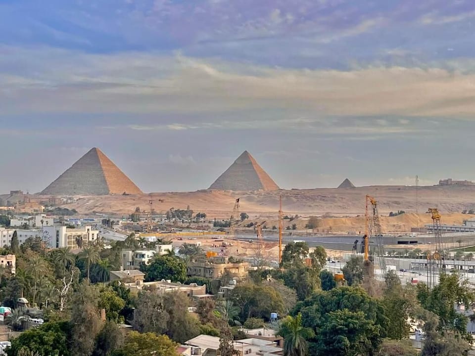 the pyramids view from our rooms