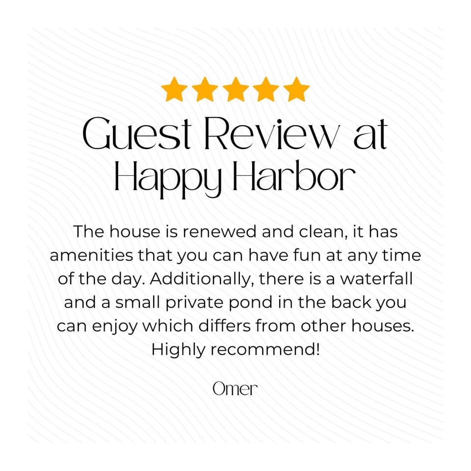 To see what previous guests have loved about their stay at Happy Harbor, check out our fantastic online guest reviews!