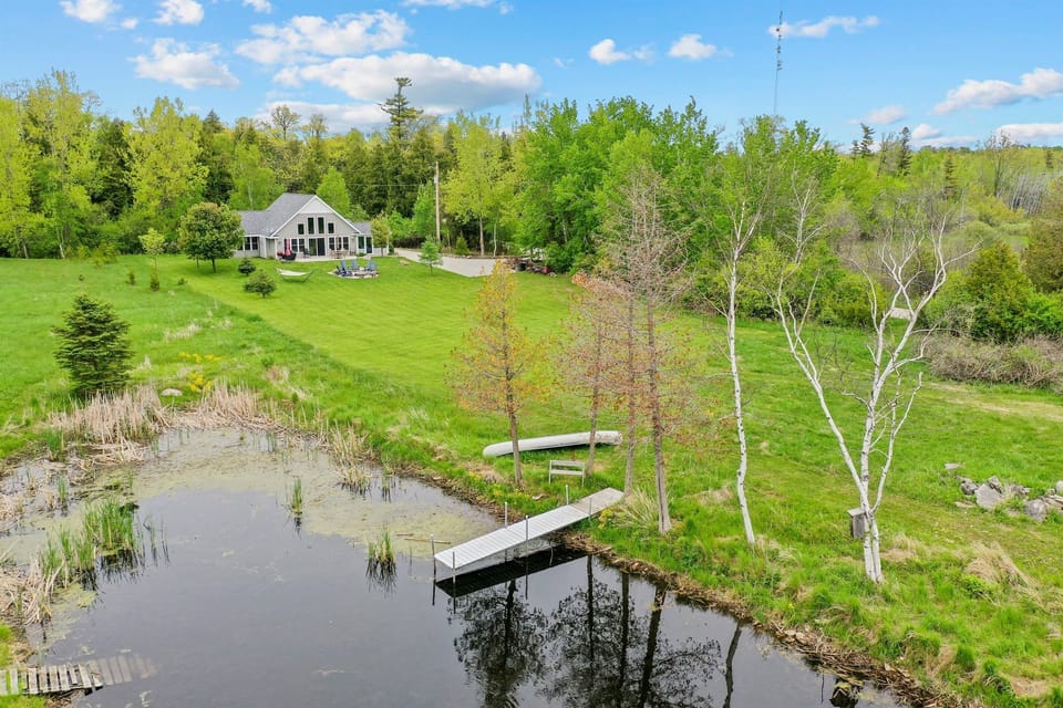 The dock and shoreline along the harbor are a perfect place to launch the canoe or kayaks that you’ll find for your use at Sawyer Harbor Retreat.