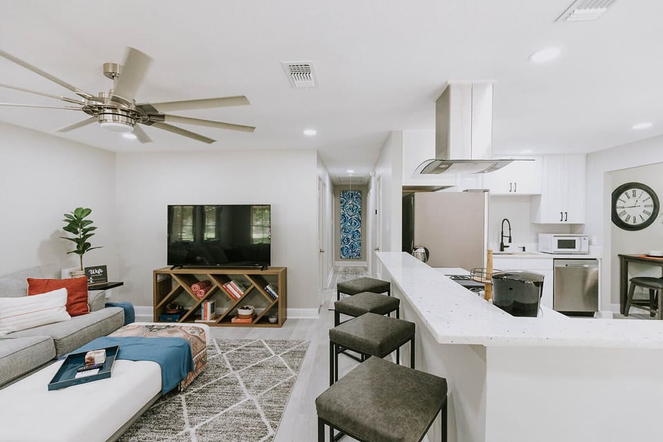 Living room with smart TV