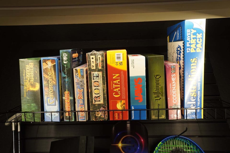 Don't miss playing Telestrations with the family, or try Root or Carcasonne.