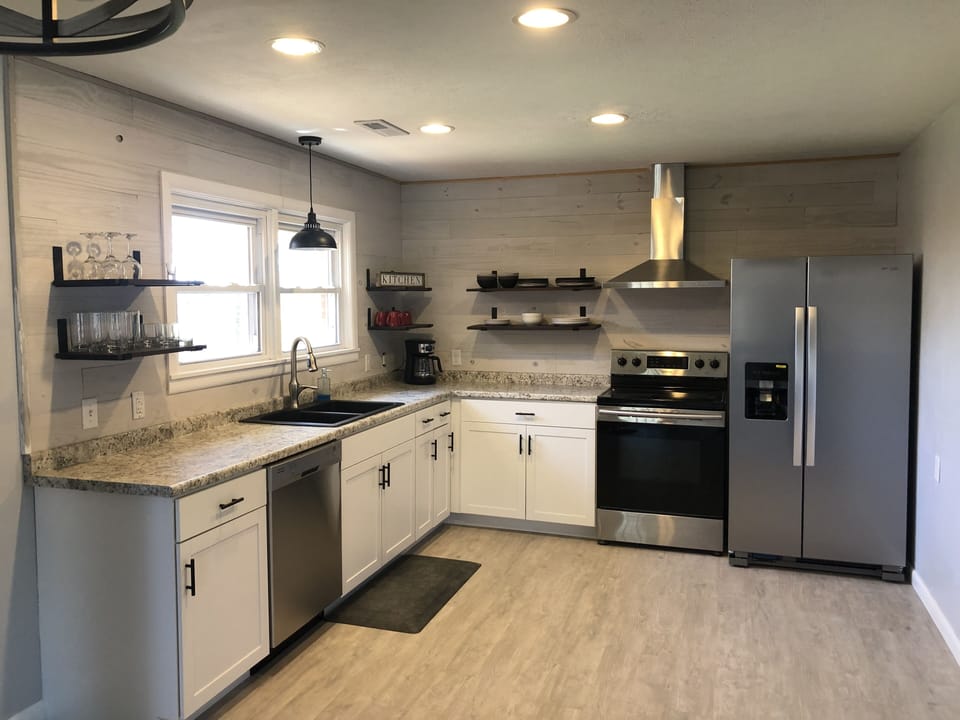 New kitchen, dishwasher and ice maker fridge