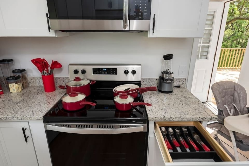 Kitchen is full stocked with Ninja Blender, Keurig and much more. 