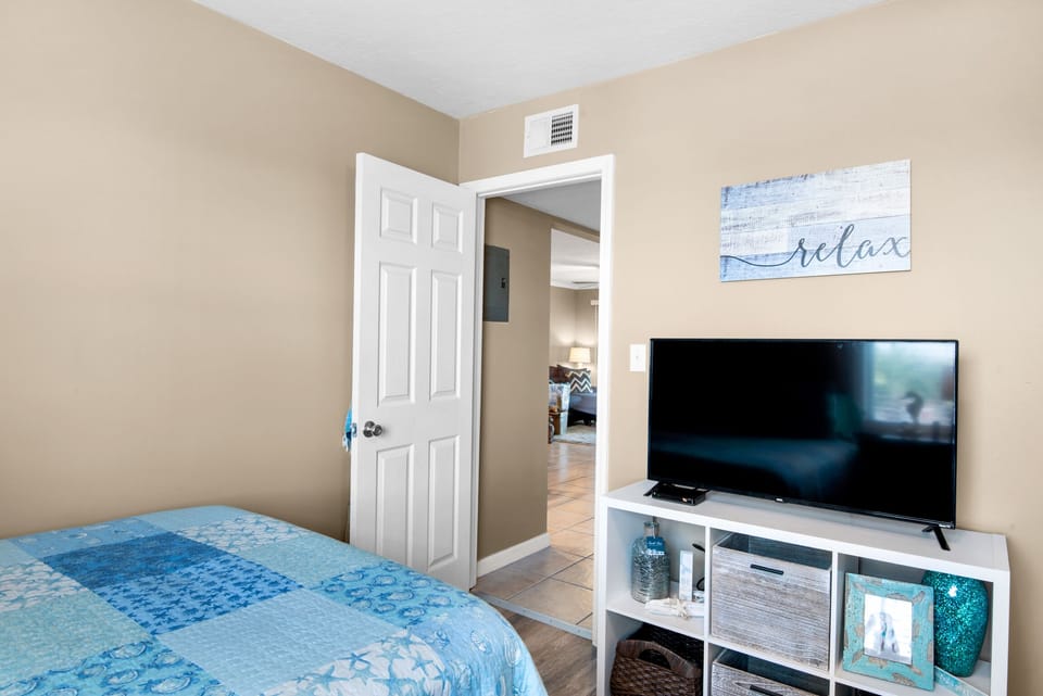 Guest bedroom with flat screen