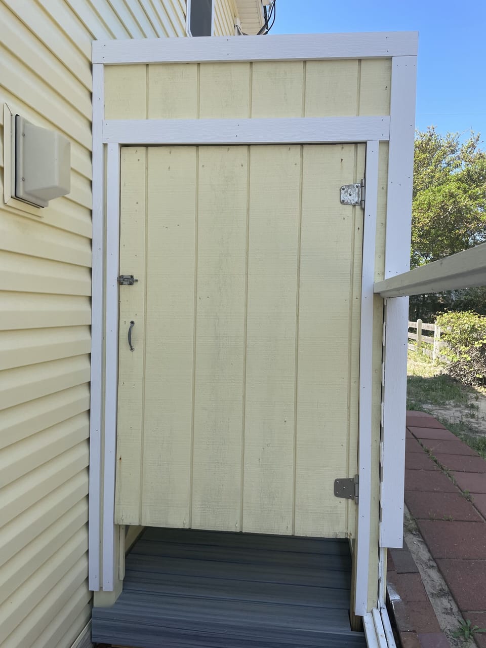 Outdoor shower. 
