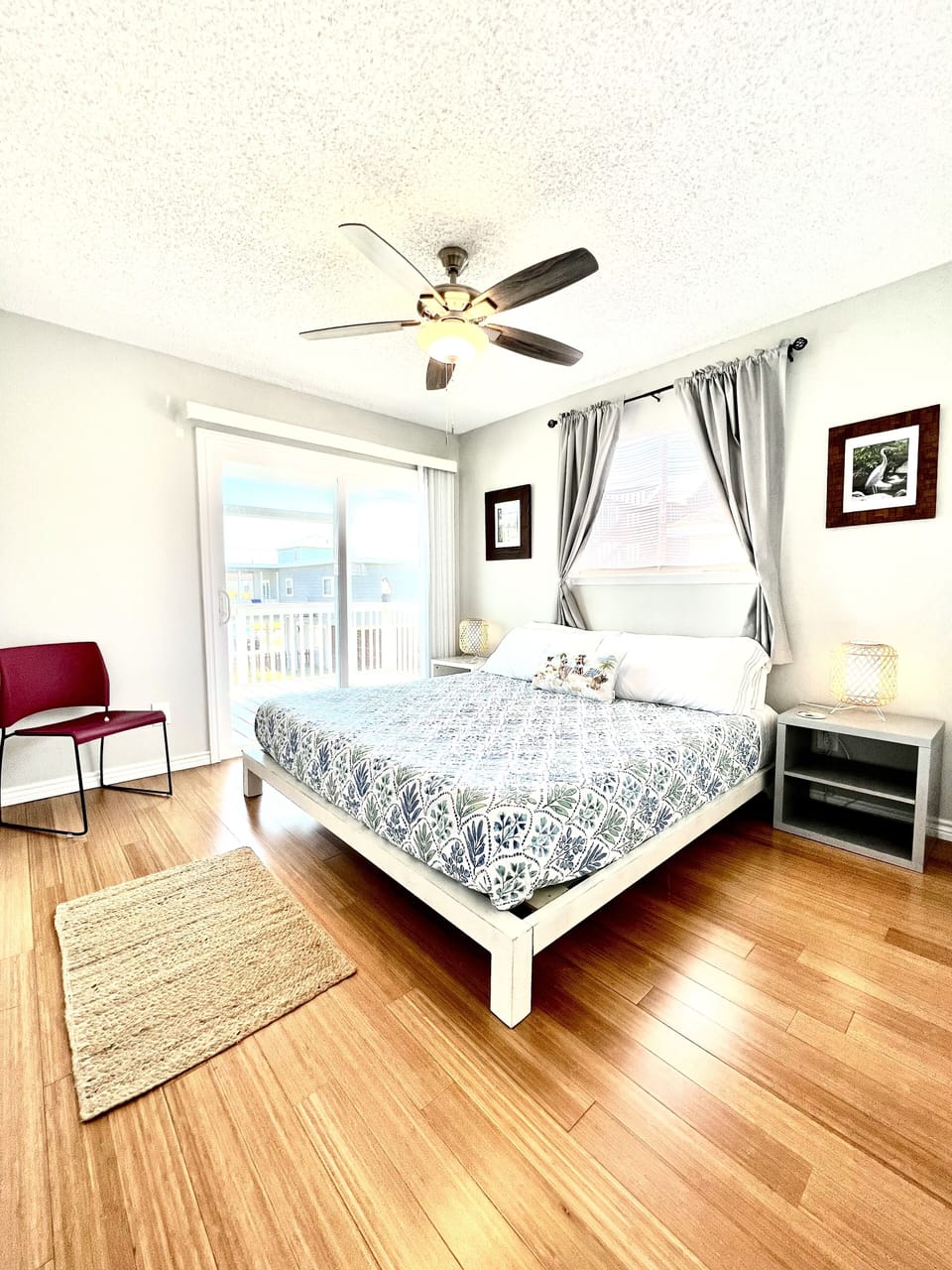 Second bedroom with king size bed and full closet.  