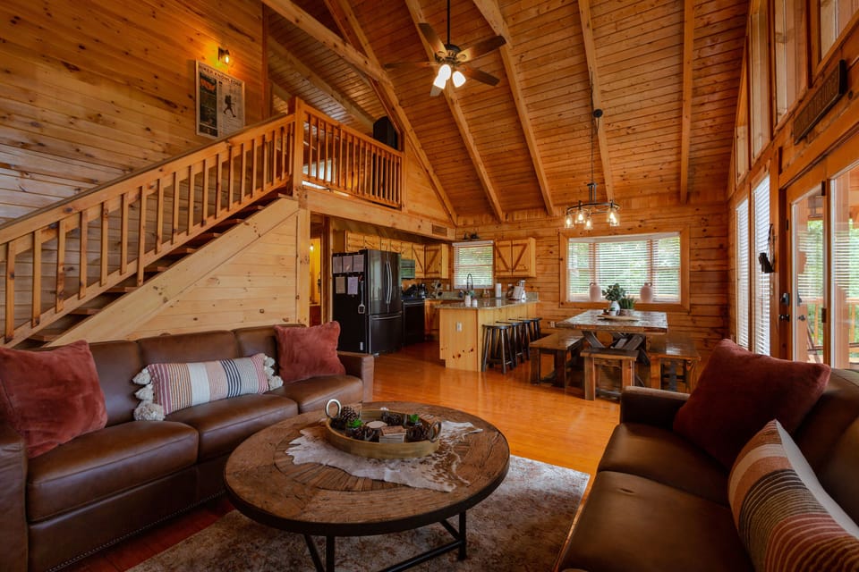 The staircase is a work of art, visible from the living and dining room. 