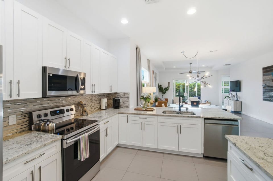 Open concept kitchen and living space