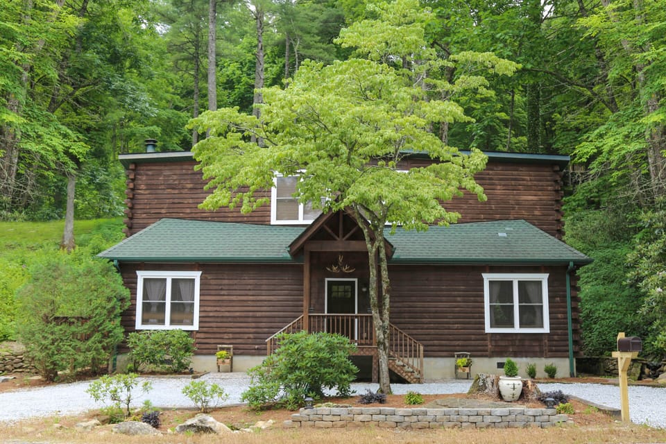 Front exterior and circular driveway
