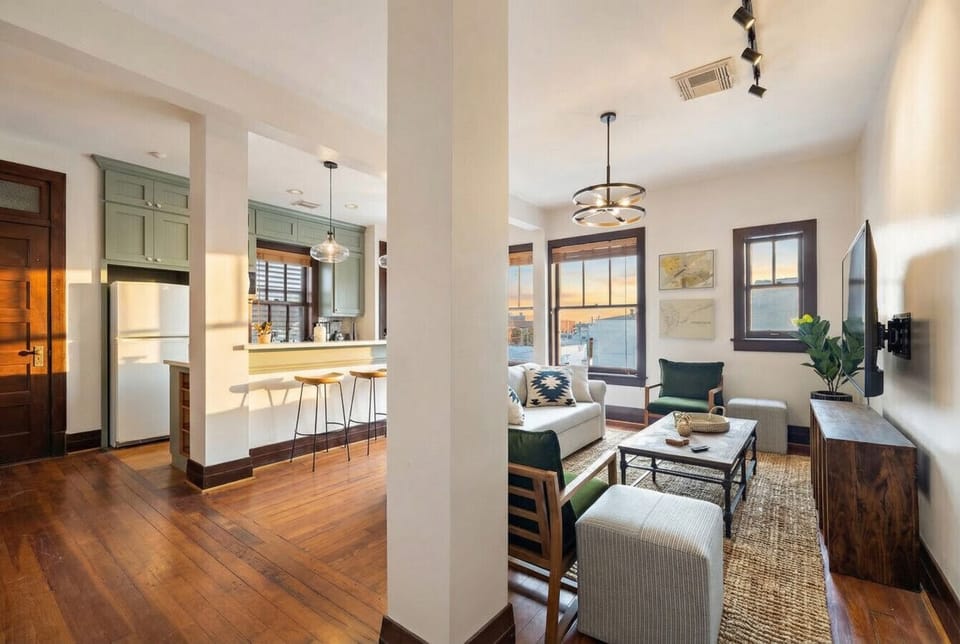 Curl up with a good book in the inviting living room