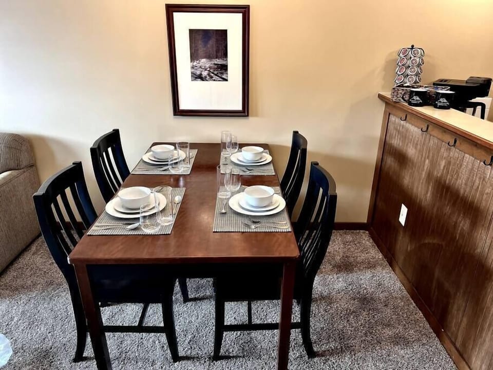 Dining nook doubles as a great place to play board games