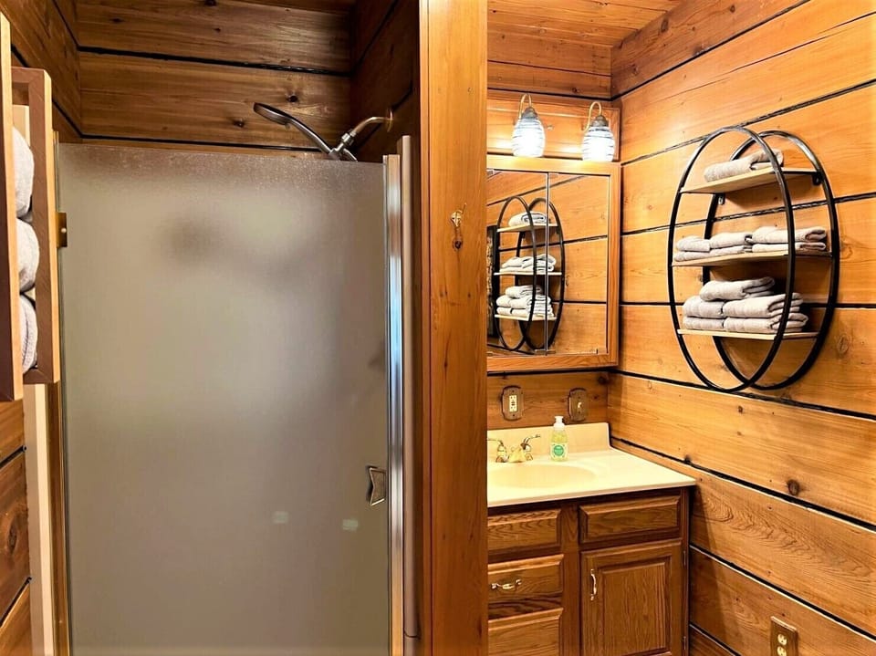 Main floor bathroom with shower