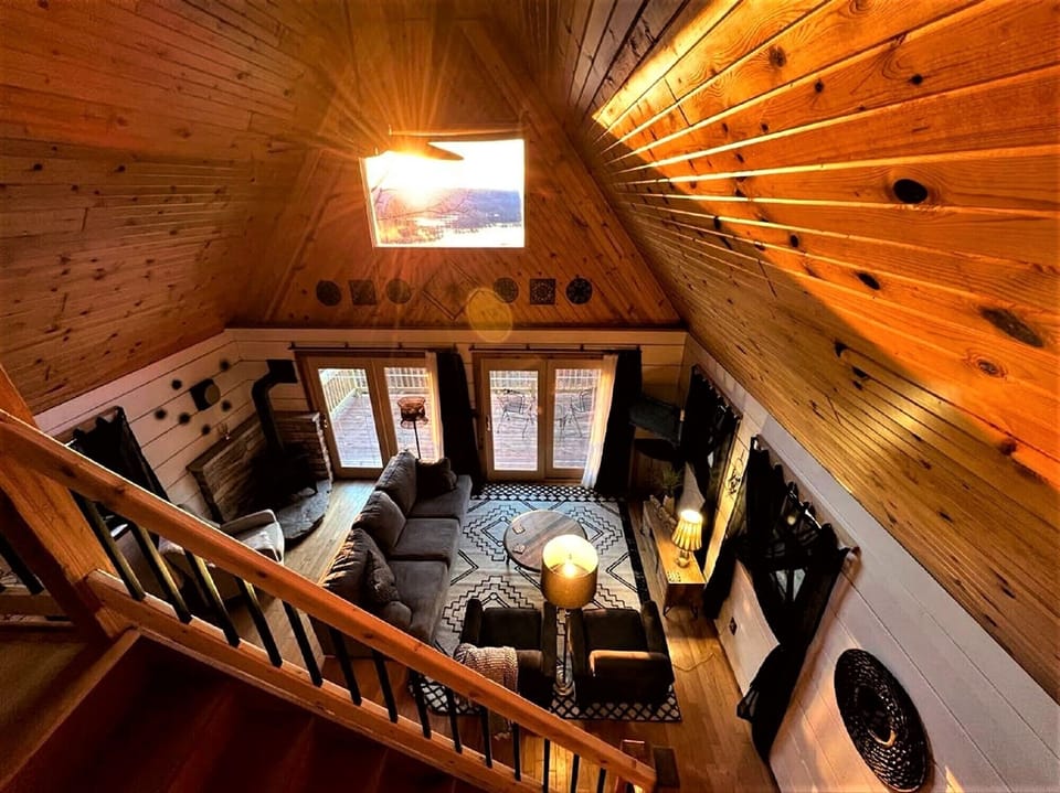 Living room looking down from loft
