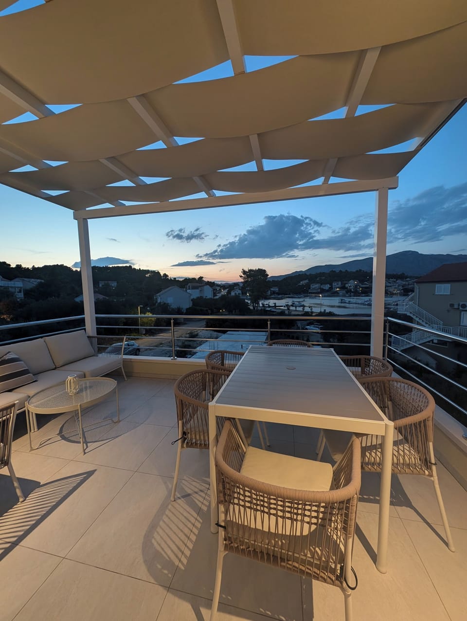 Terrace view (note -our neighbour is building this winter) no works in summer