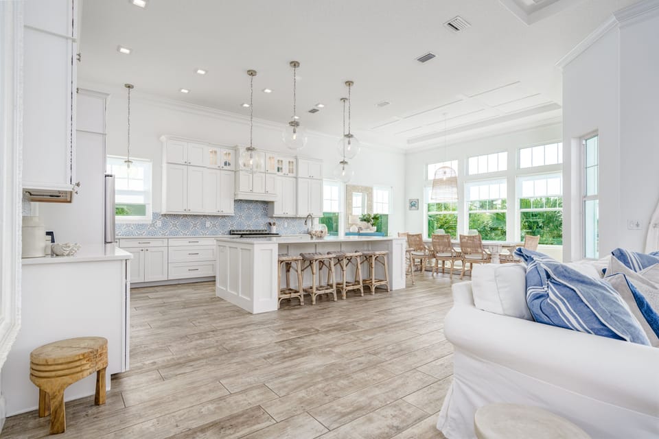 This large Kitchen on the 2nd floor is perfect for everyone to take part in preparing the meal.