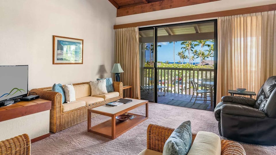 Nihi Kai Villas at Poipu #705 - Ocean View Living Room & Lanai - Parrish Kauai