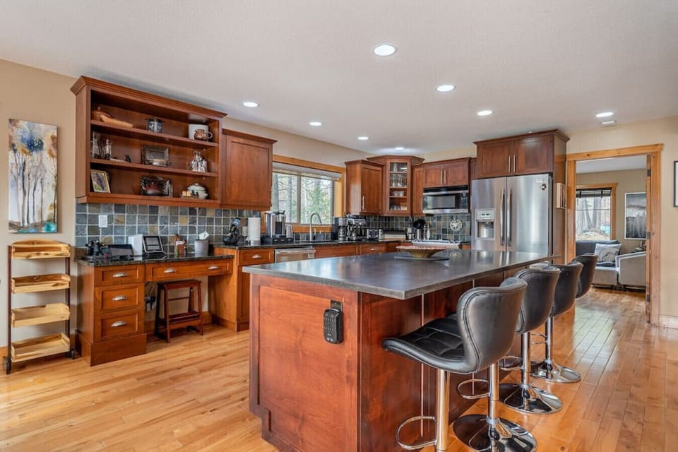 Luxurious kitchen space complete with multiple coffee makers (Espresso/Drip/Nespresso/Keurig machines & French press), waffle maker, griddle, blender, rice cooker, slow cooker & more!