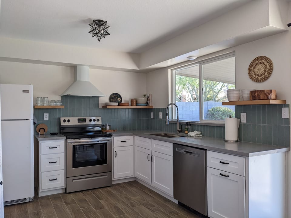Newly renovated Kitchen equipped with all the basic needs to cook a meal. 