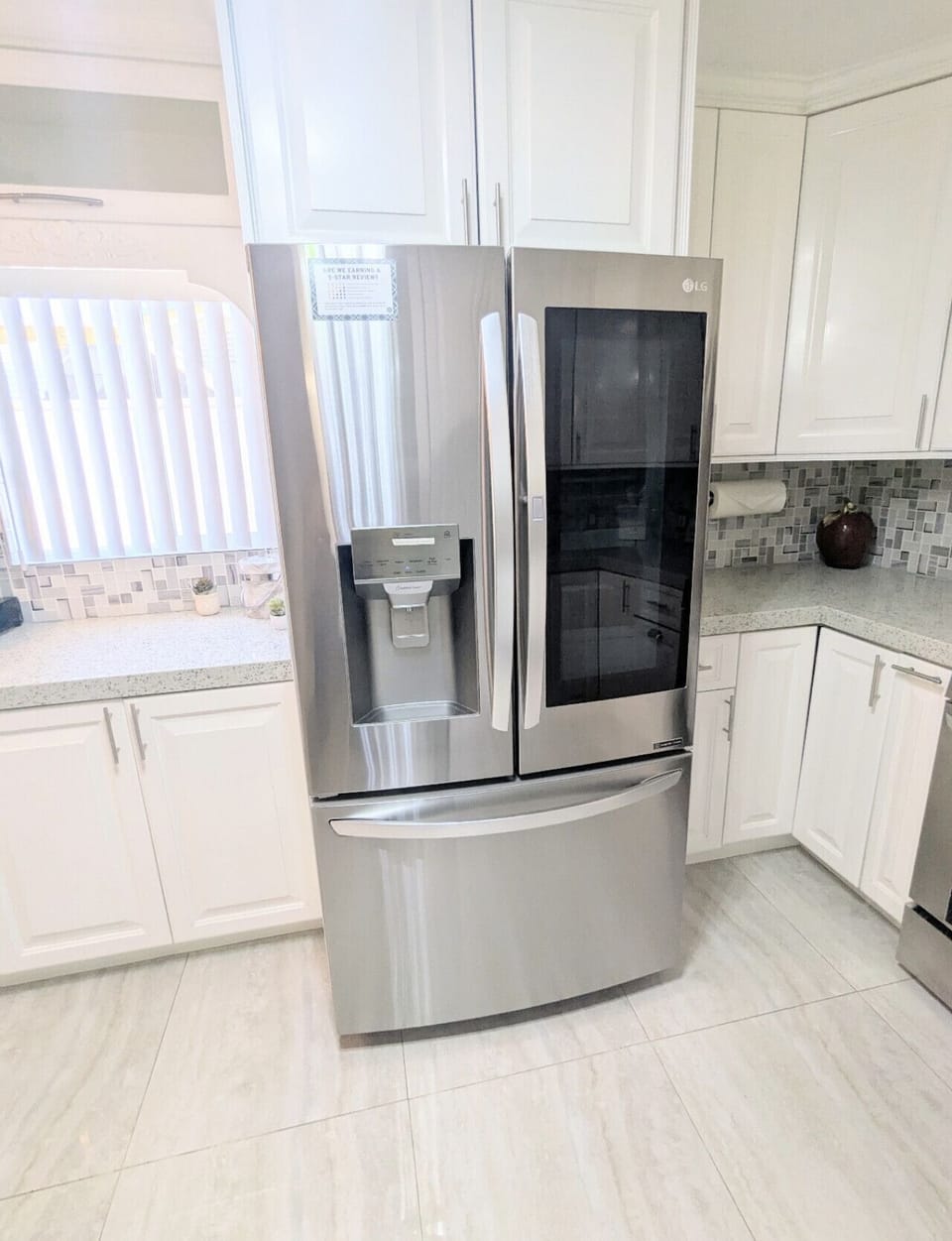 Stainless steel fridge available for your use