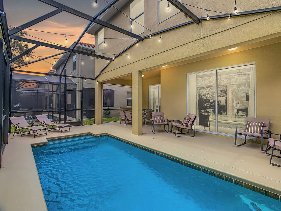 Relax in the outdoor screened lanai