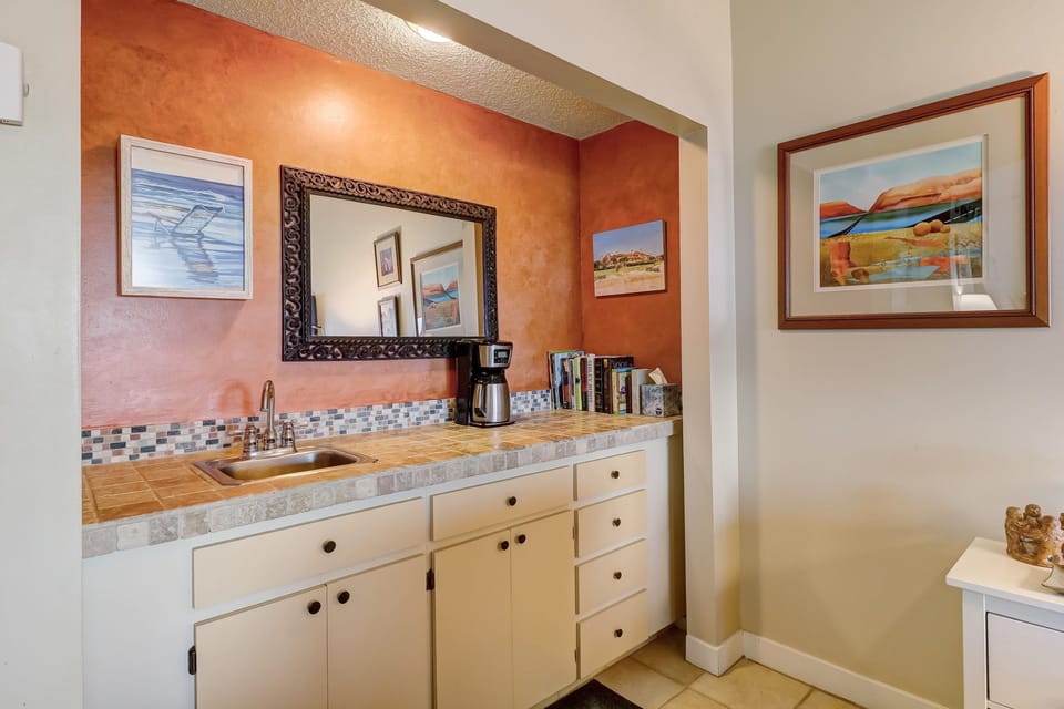 Wet bar in living room