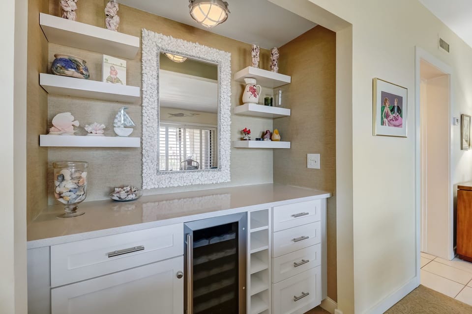 Wet bar in living room