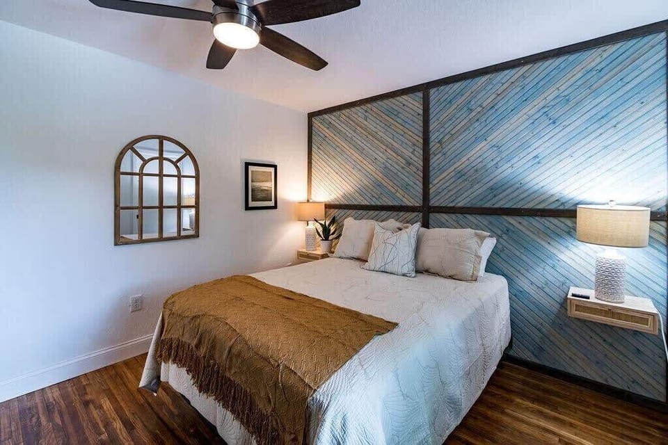 While not pictured, the queen bedroom provides ample closet space so you can unpack and feel at home.