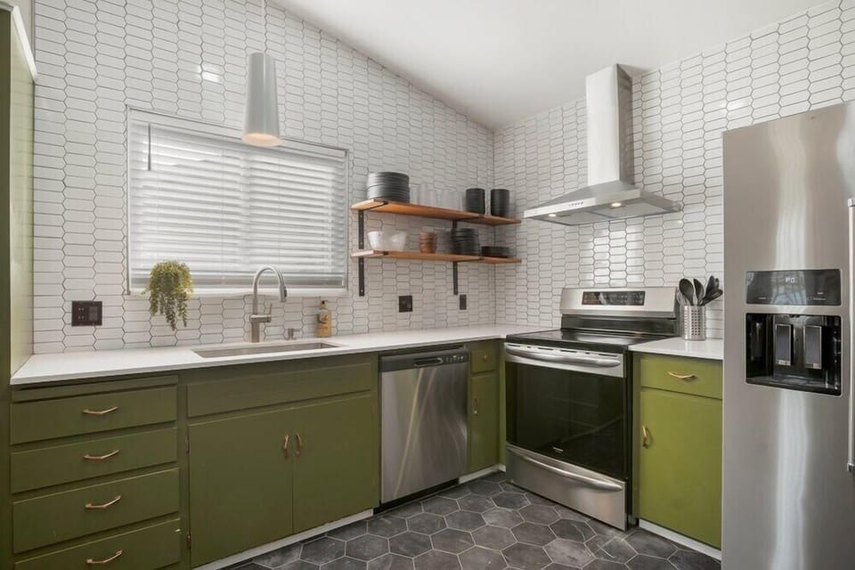 Modern kitchen equipped and stocked with your cooking needs!