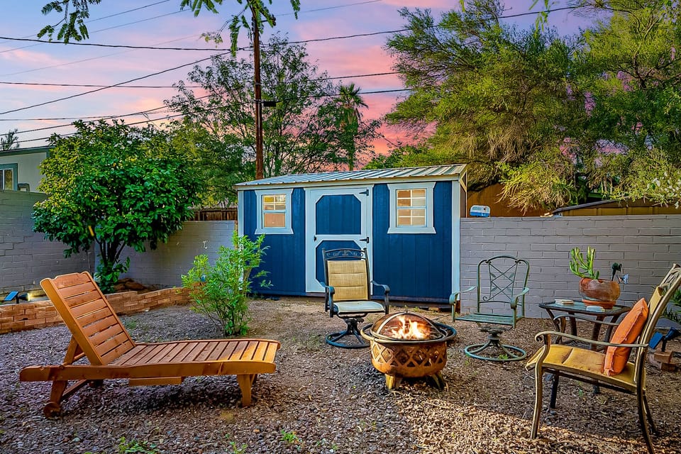 Enjoy the outdoor fire pit in the colder months.