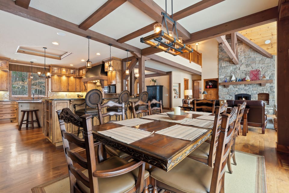 Gather around this stunning dining table where rustic charm meets luxury, creating the perfect setting for memorable meals.