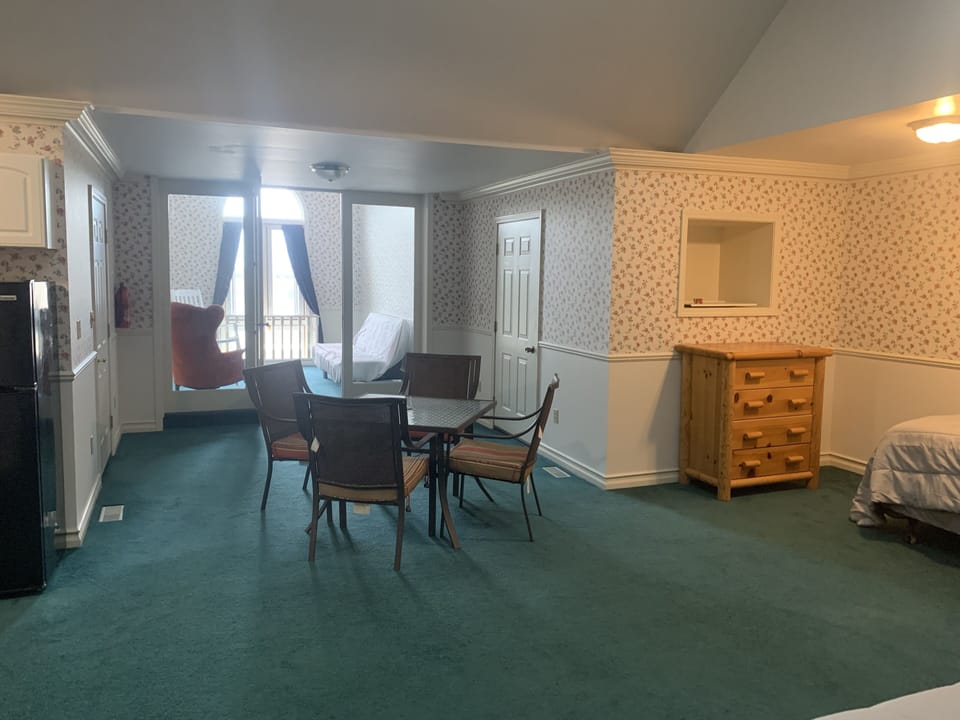 Dining area looking into the bell tower in the Master Suite