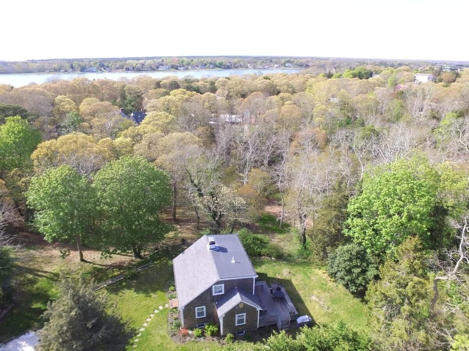 Aerial photo of house and town cove