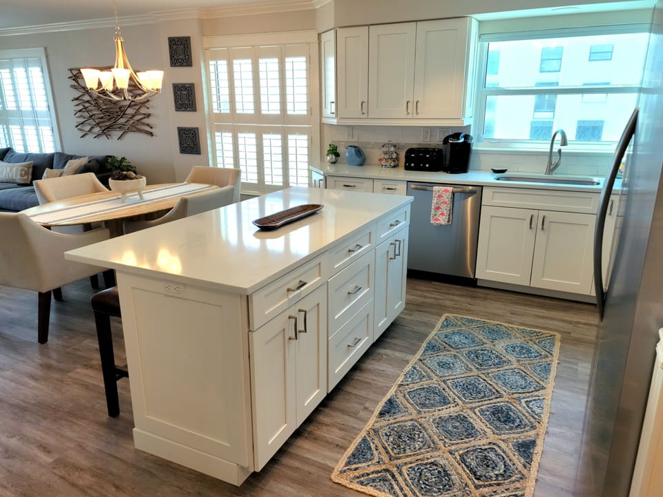 Open concept kitchen provides meal-time fun for all! 