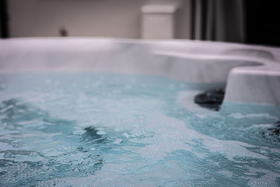 Outside hot tub