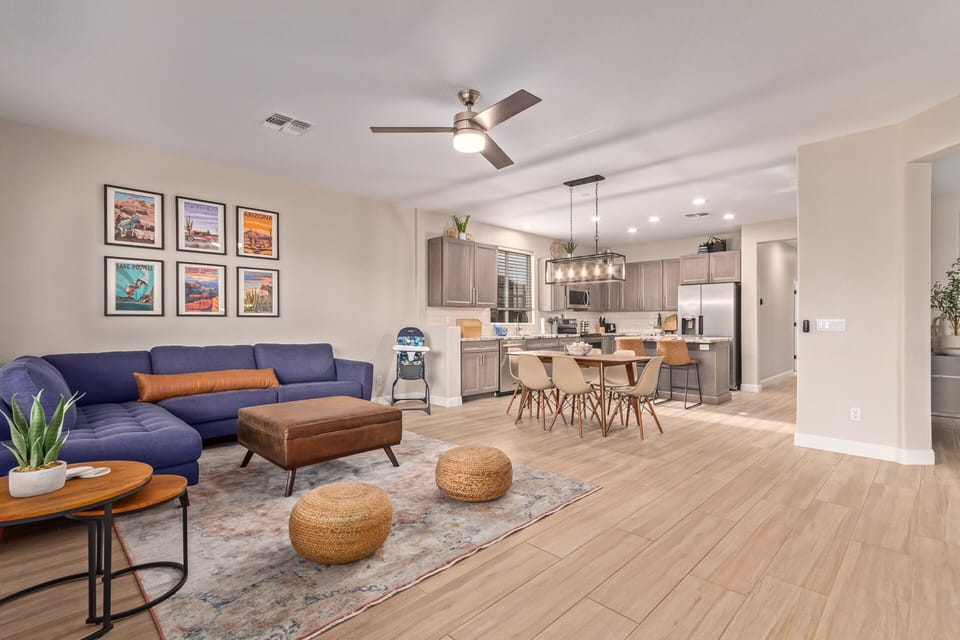 Well stocked kitchen and memory foam pull out