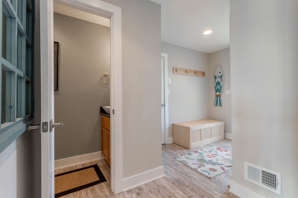 1st Level: Powder Room and second foyer