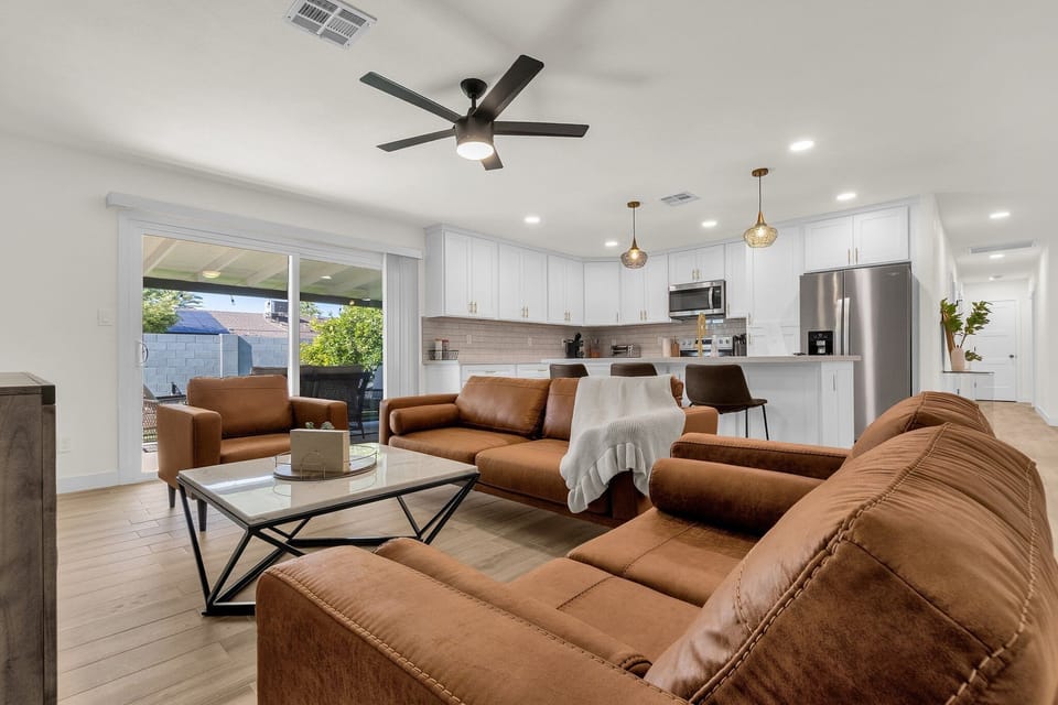 Open kitchen to living room!