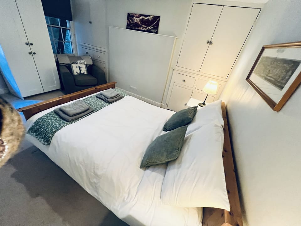 Master Bedroom with double bed in our basement flat in Ryde, Isle of Wight