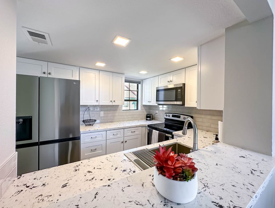 kitchen  fully stocked;  all appliances