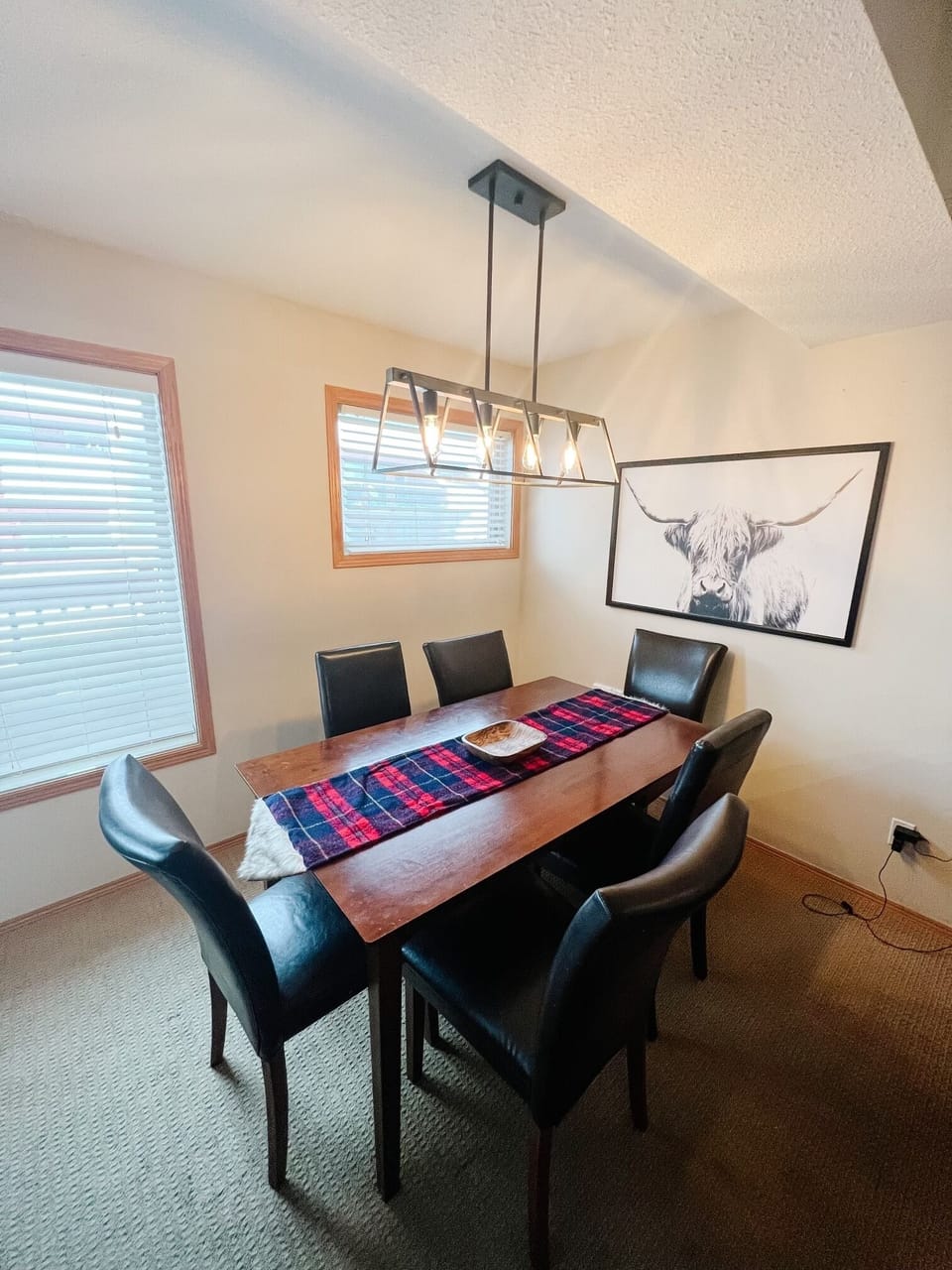Large dining room table. 