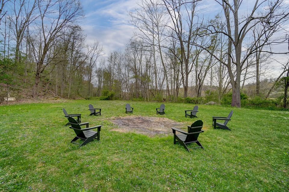 Fire pit with outdoor seating