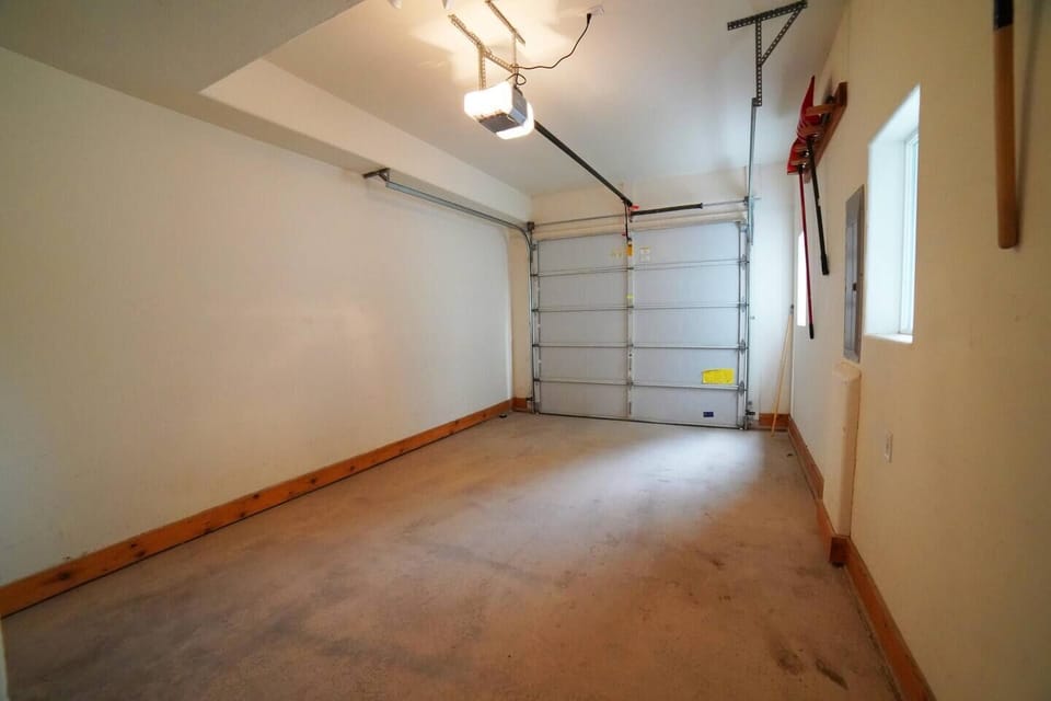 The garage is perfect for storing a vehicle, as well as any gear from your adventures.