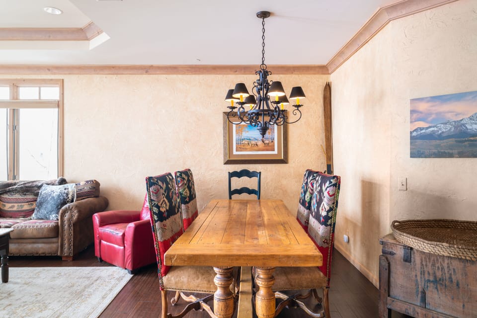 Interior dining table.