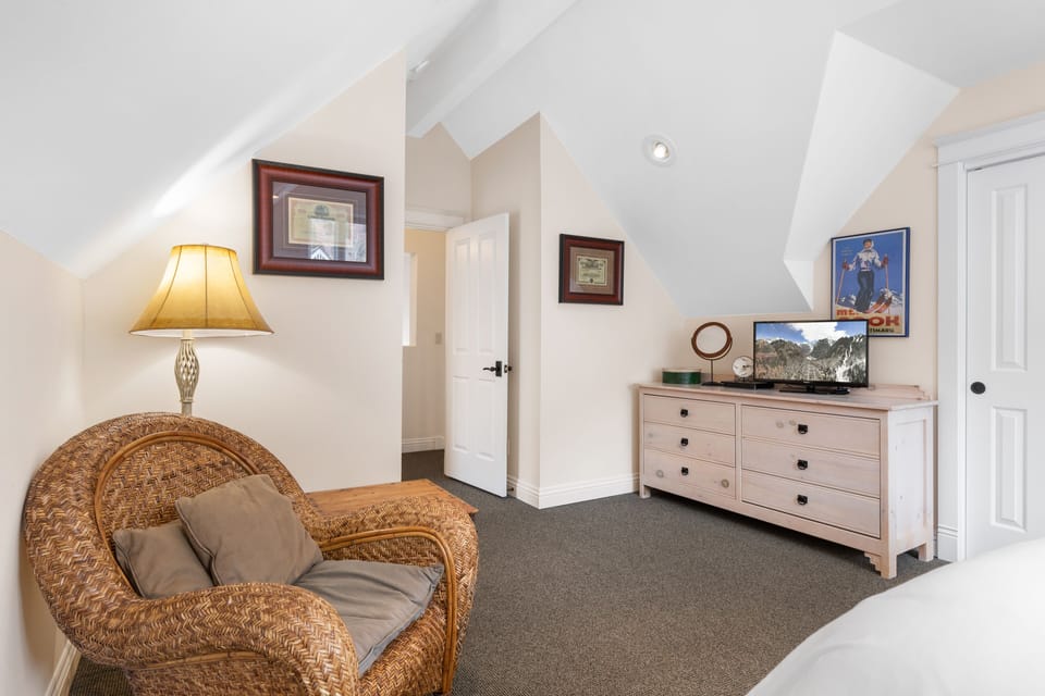 Primary bedroom is spacious and private.