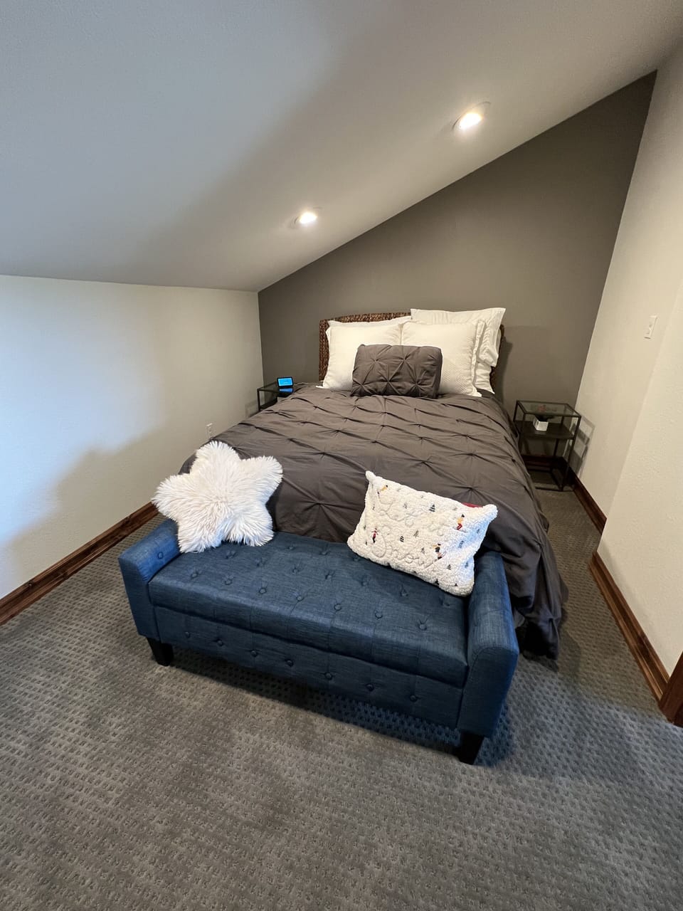 Queen size bed in private room