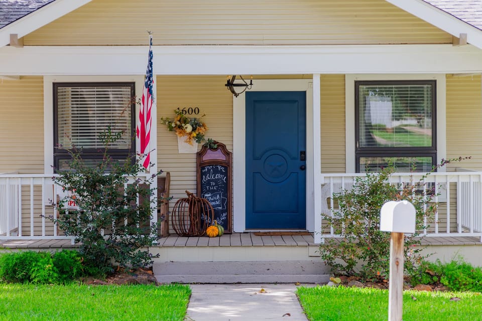 Front view of The Church House • Historic 1935 home with classic Brenham charm.