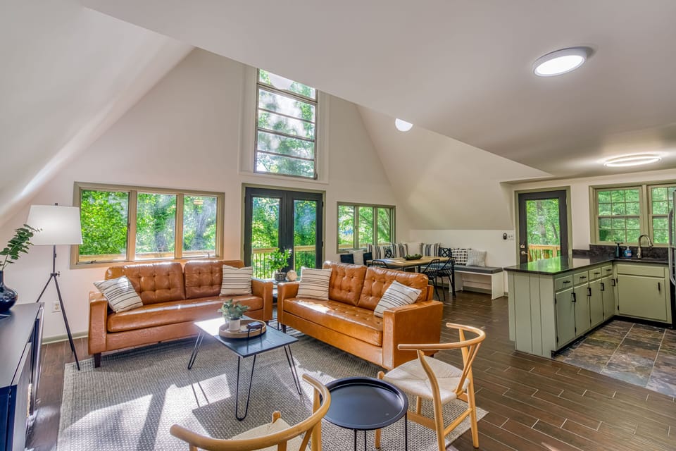 Open family room with smart TV.
