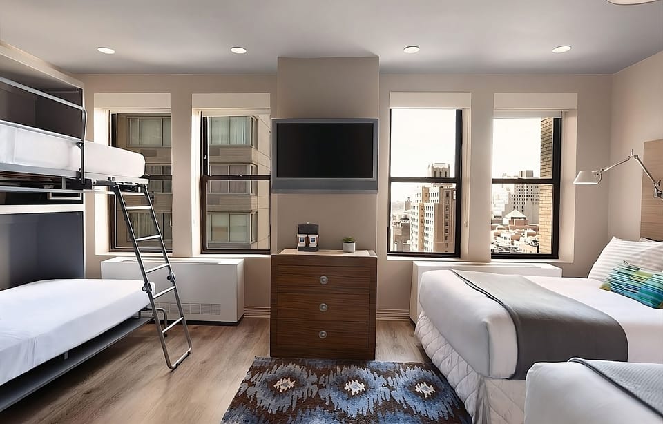 Gather everyone comfortably with bunk beds and roomy sleeping space.