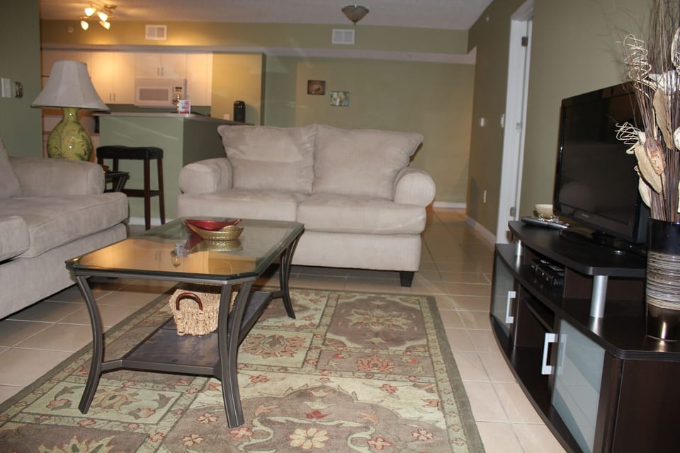 View from lanai of living room